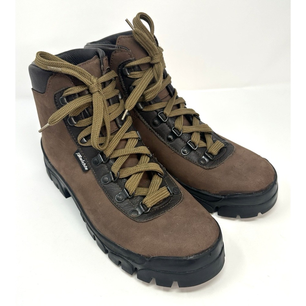 VTG Raichle Switzerland Hiking Boots Womens Size 10 M Leather Vibram Sole 1444